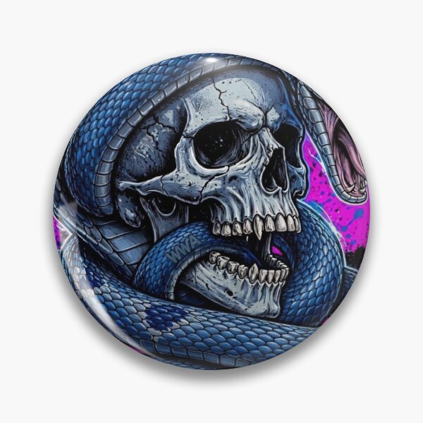 Item preview, Blue Cobra King Snake Wrapped Around Skull Streetwear Graphic designed and sold by WeirdWheeledArt.