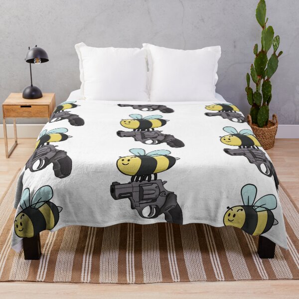 Item preview, Funny Bee With A Gun Cartoon Insect Humor designed and sold by The Soapiest Goat.