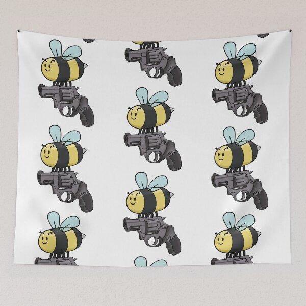 Item preview, Funny Bee With A Gun Cartoon Insect Humor designed and sold by The Soapiest Goat.