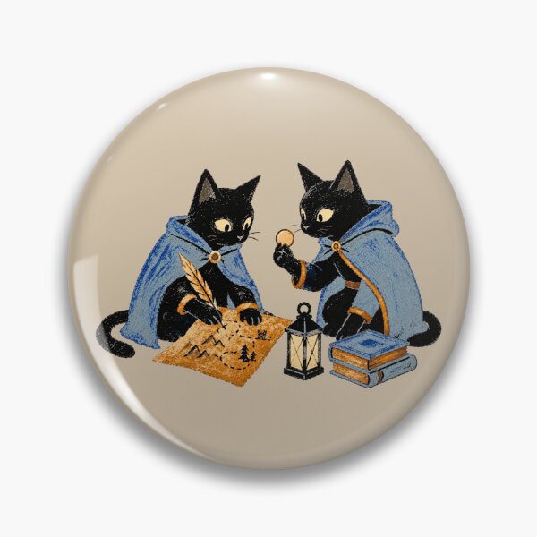 Item preview, Medieval Black Cats Fantasy Map Vintage Art designed and sold by ZOHRR.