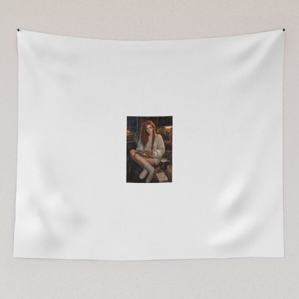Item preview, Rowan Fletcher eating bratwurst in cozy kitchen designed and sold by CathryneDelamort.