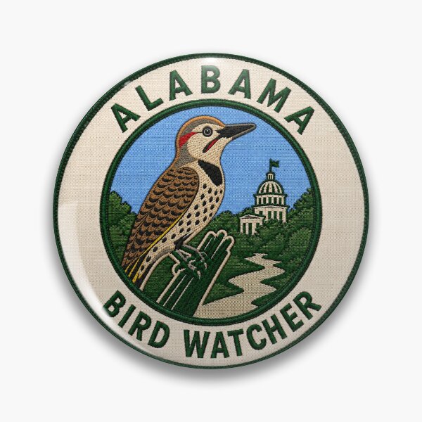 Item preview, Alabama Bird Watcher Northern Flicker Yellowhammer Patch designed and sold by The-Drip-Studio.