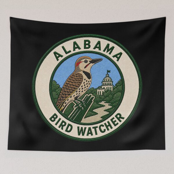 Item preview, Alabama Bird Watcher Northern Flicker Yellowhammer Patch designed and sold by The-Drip-Studio.