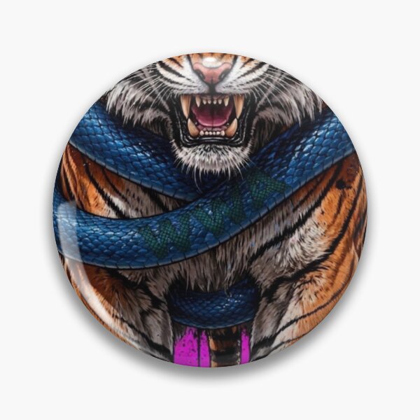 Item preview, Blue Venom Tiger and Snake Coiled Attack Graphic designed and sold by WeirdWheeledArt.