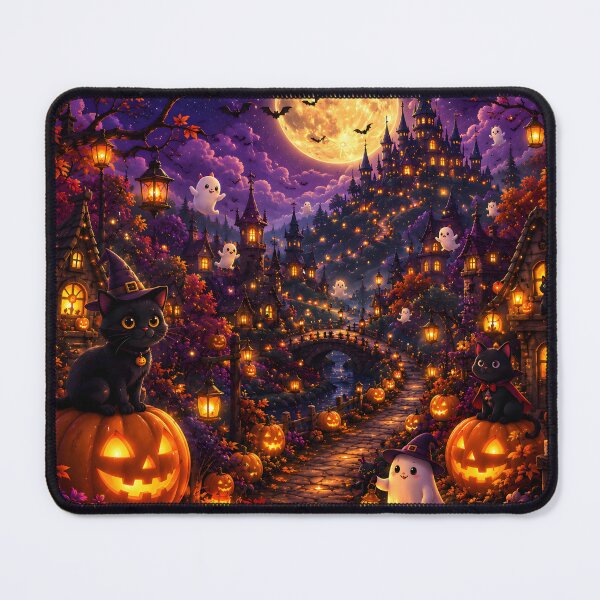 Item preview, Moonlit Halloween Village Fantasy designed and sold by Herodestroyer.