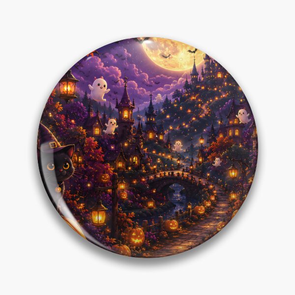 Item preview, Moonlit Halloween Village Fantasy designed and sold by Herodestroyer.