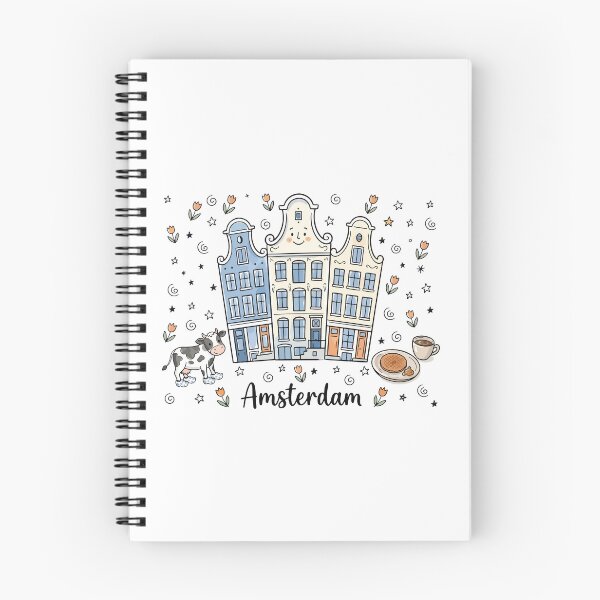 Item preview, Cute Canal Houses Amsterdam Doodle Art designed and sold by RamyGallery.