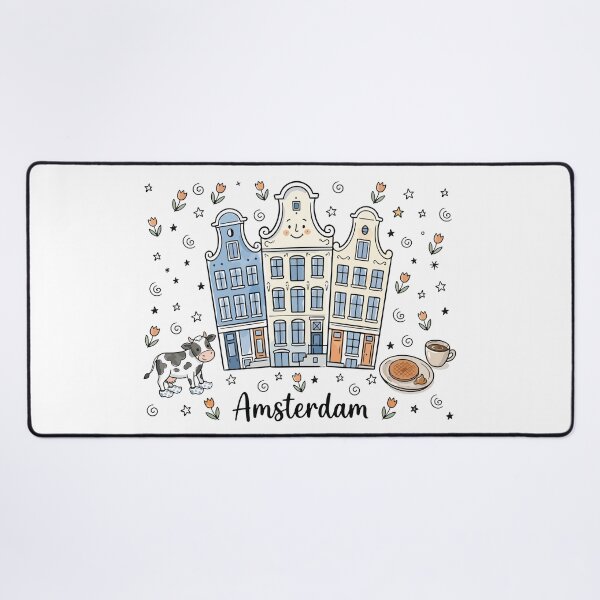 Item preview, Cute Canal Houses Amsterdam Doodle Art designed and sold by RamyGallery.