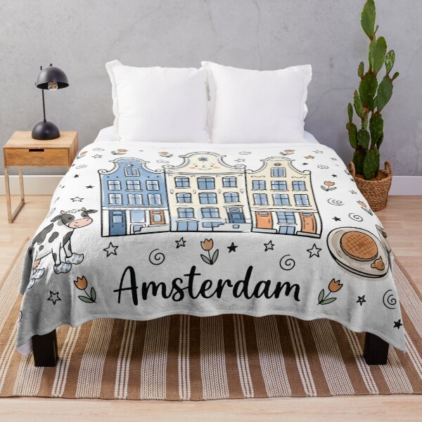 Item preview, Cute Canal Houses Amsterdam Doodle Art designed and sold by RamyGallery.