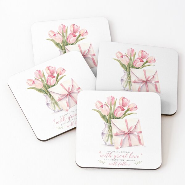Item preview, Pink Tulips Gift Floral Quote designed and sold by itxelaraStudio.
