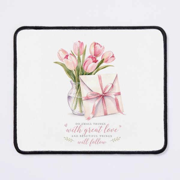 Item preview, Pink Tulips Gift Floral Quote designed and sold by itxelaraStudio.