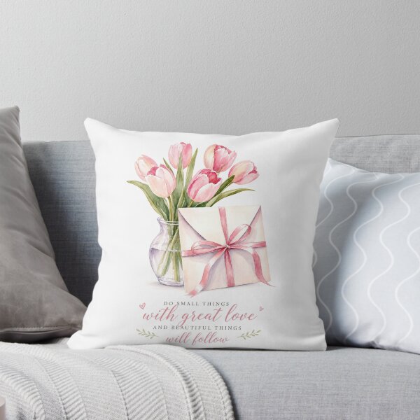 Item preview, Pink Tulips Gift Floral Quote designed and sold by itxelaraStudio.