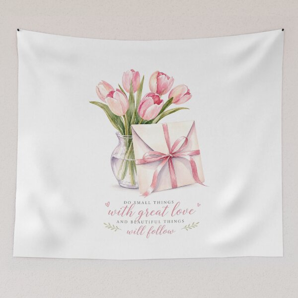 Item preview, Pink Tulips Gift Floral Quote designed and sold by itxelaraStudio.