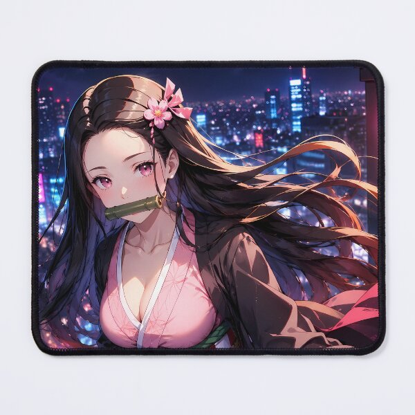Item preview, Nezuko Kamado Demon Slayer Neon City Balcony designed and sold by Dashsopaner.