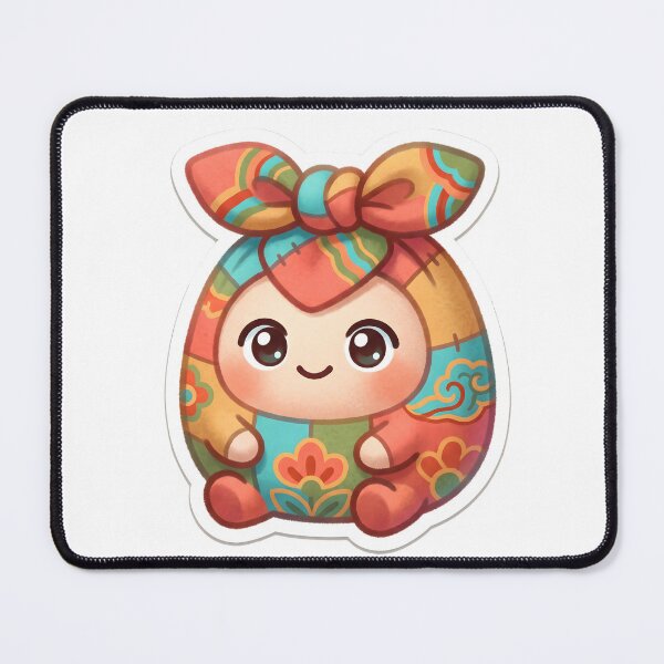 Item preview, Korean Bojagi Patchwork Mascot — Cute Traditional Wrapping Cloth Sticker designed and sold by radou88.
