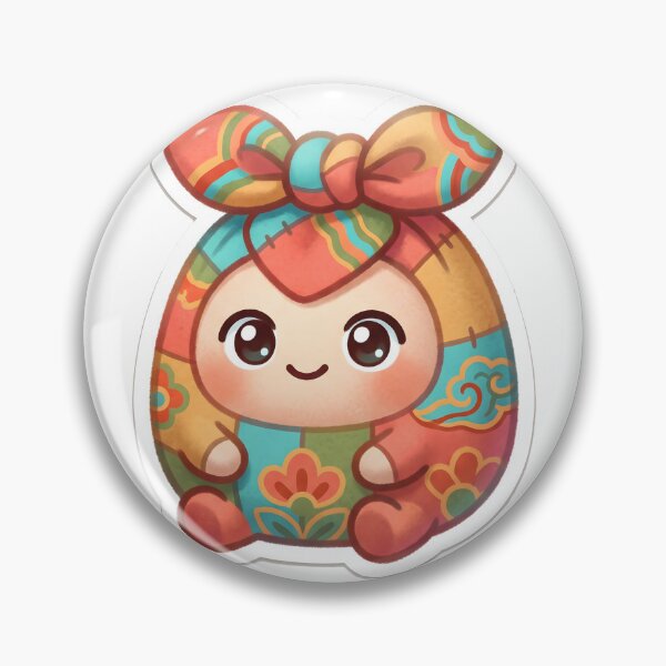 Item preview, Korean Bojagi Patchwork Mascot — Cute Traditional Wrapping Cloth Sticker designed and sold by radou88.
