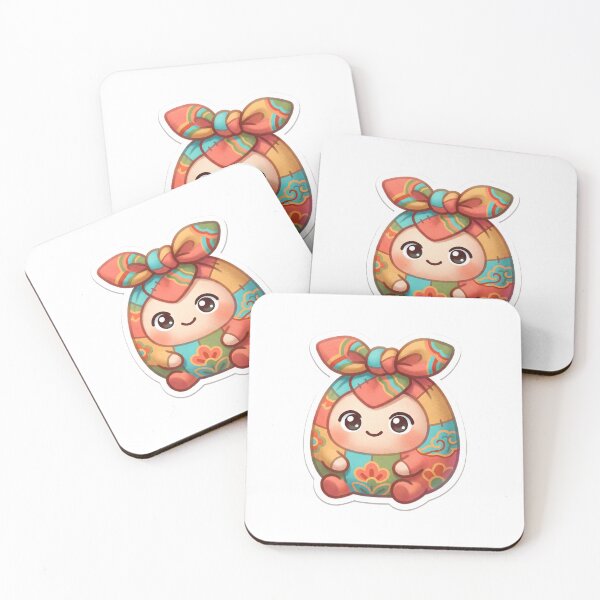 Item preview, Korean Bojagi Patchwork Mascot — Cute Traditional Wrapping Cloth Sticker designed and sold by radou88.