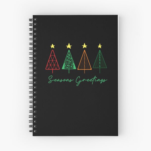 Item preview, Seasons Greetings Minimalist Christmas Trees in color outline designed and sold by FaeryNuff.