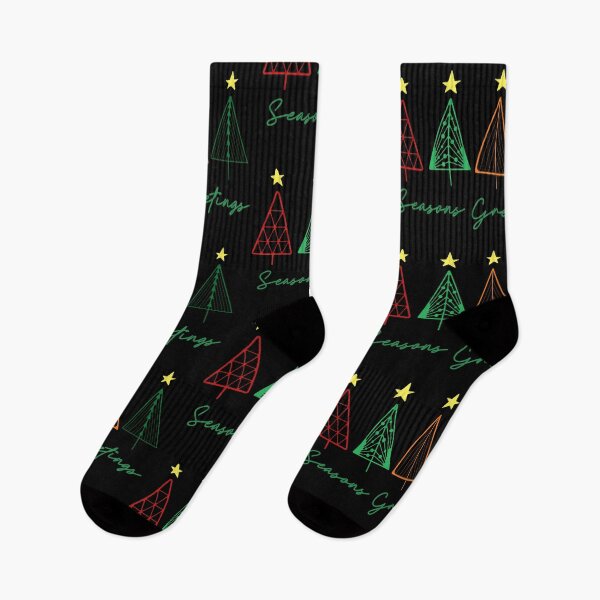 Item preview, Seasons Greetings Minimalist Christmas Trees in color outline designed and sold by FaeryNuff.