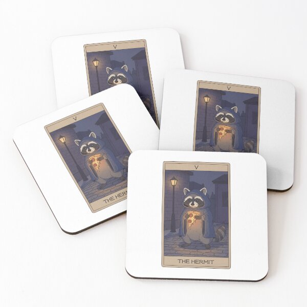 Item preview, The Hermit - Raccoons Tarot designed and sold by FestivityFinds.