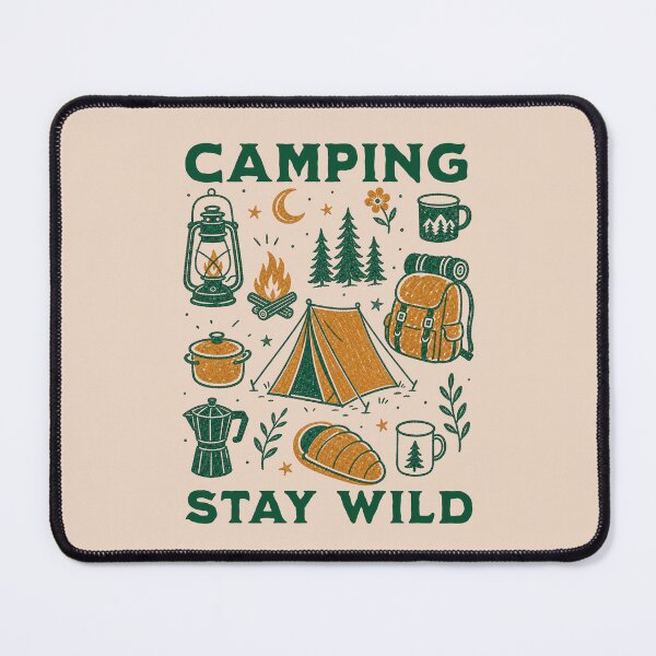 Item preview, Camping Stay Wild Retro Vintage Outdoors Illustration designed and sold by NosandEdgy.