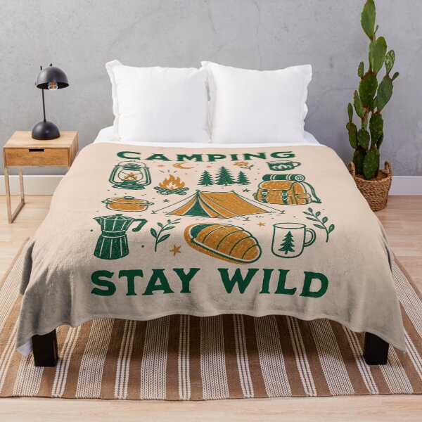 Item preview, Camping Stay Wild Retro Vintage Outdoors Illustration designed and sold by NosandEdgy.