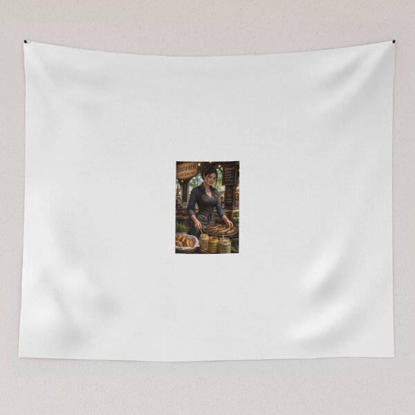 Item preview, Woman Serving Bratwurst at German Market designed and sold by CathryneDelamort.