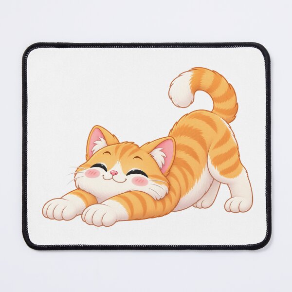 Item preview, Cute Orange Cat Stretching with Happy Expression zanmf designed and sold by zan-mf.