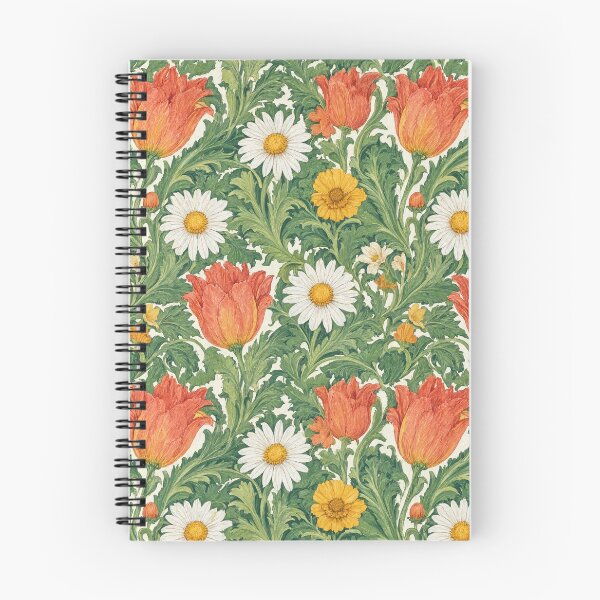 Item preview, William Morris Style Tulip Camomile Bright Botanical designed and sold by JIGUWORLD.