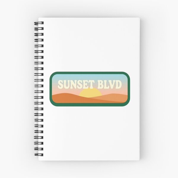 Item preview, Sunset Blvd Retro California Desert Landscape Badge designed and sold by FestivityFinds.