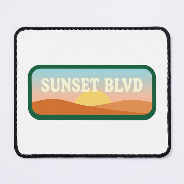 Item preview, Sunset Blvd Retro California Desert Landscape Badge designed and sold by FestivityFinds.