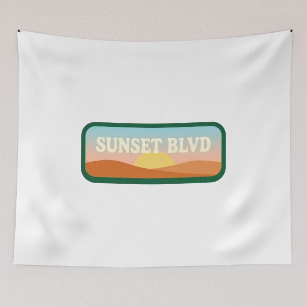 Item preview, Sunset Blvd Retro California Desert Landscape Badge designed and sold by FestivityFinds.