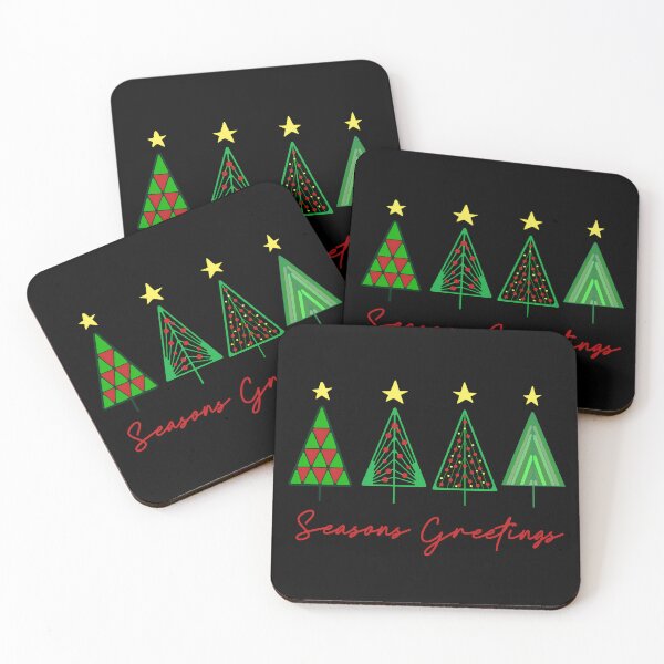 Item preview, Seasons Greetings Minimalist Christmas Trees in color designed and sold by FaeryNuff.