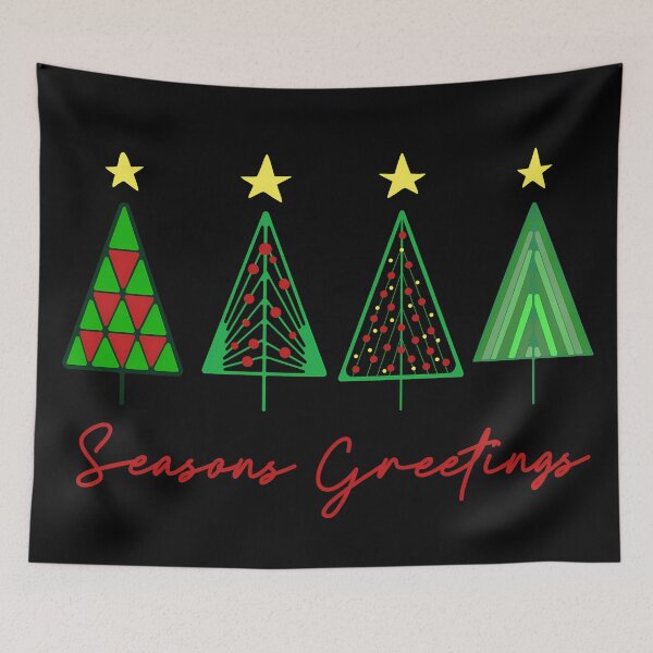 Item preview, Seasons Greetings Minimalist Christmas Trees in color designed and sold by FaeryNuff.
