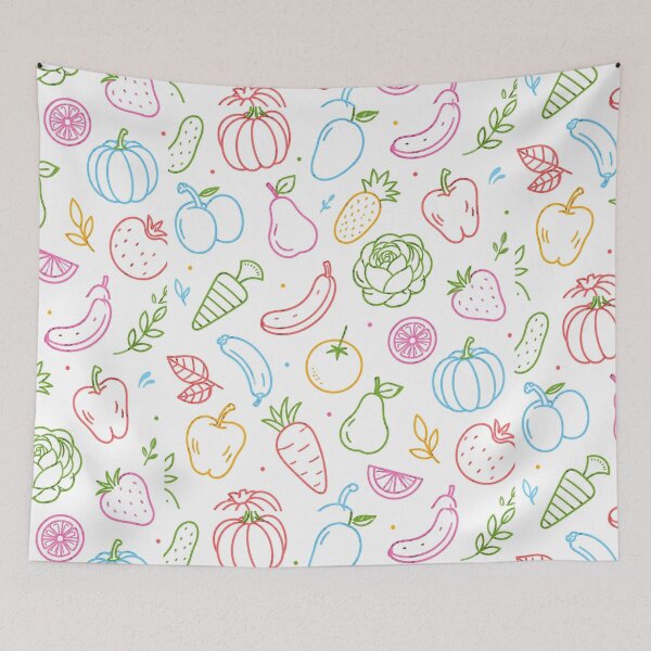 Item preview, Colorful Fruit Doodle Pattern designed and sold by itxelaraStudio.