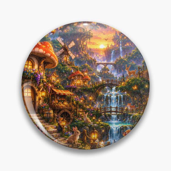 Item preview, Enchanted Mushroom Village With Sleeping Fox designed and sold by Herodestroyer.