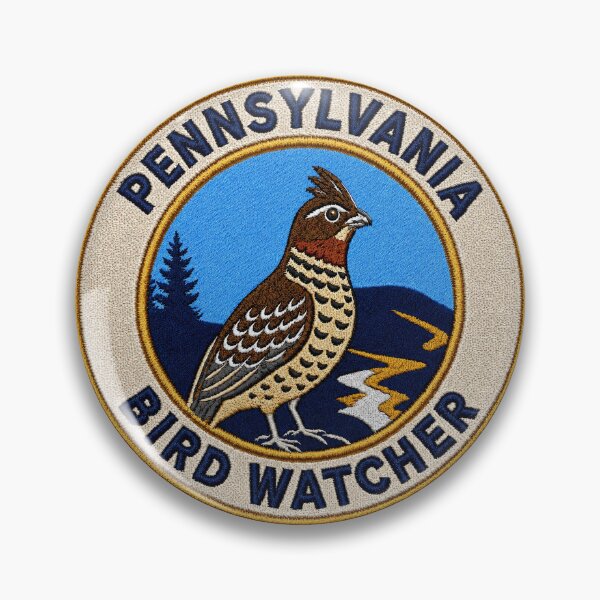 Item preview, Pennsylvania Ruffed Grouse State Bird Vintage Patch designed and sold by The-Drip-Studio.