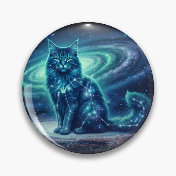 Item preview, Cosmic Norwegian Forest Cat: Aurora Guardian & Northern Star Spirit designed and sold by SOOstudio73.
