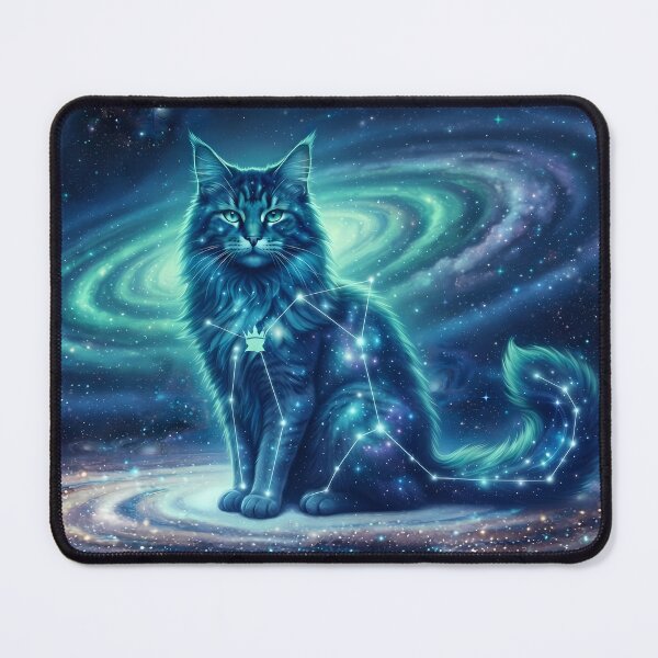 Item preview, Cosmic Norwegian Forest Cat: Aurora Guardian & Northern Star Spirit designed and sold by SOOstudio73.
