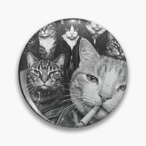 Item preview, Funny Gangster Cat Grayscale designed and sold by aponwao.