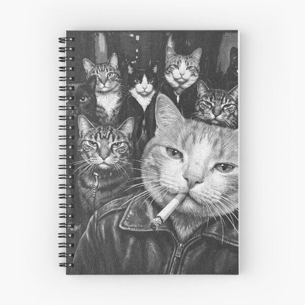 Item preview, Funny Gangster Cat Grayscale designed and sold by aponwao.