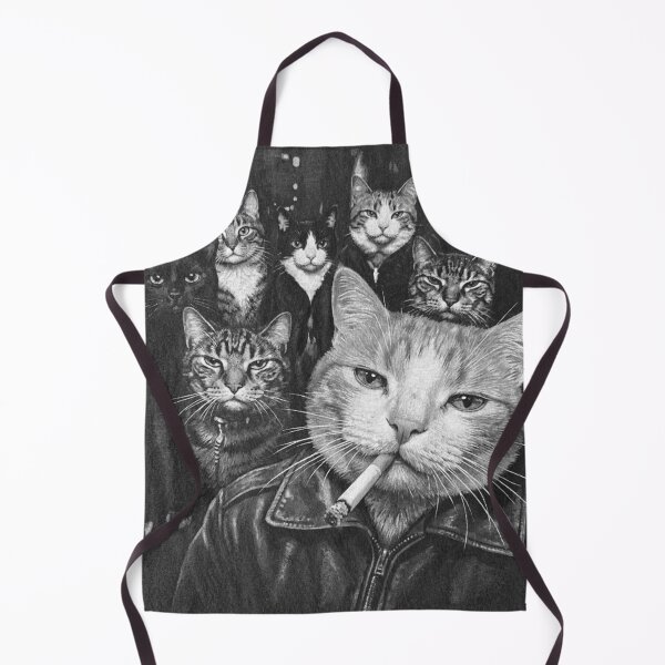 Item preview, Funny Gangster Cat Grayscale designed and sold by aponwao.