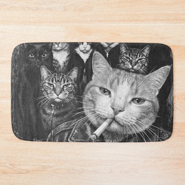 Item preview, Funny Gangster Cat Grayscale designed and sold by aponwao.