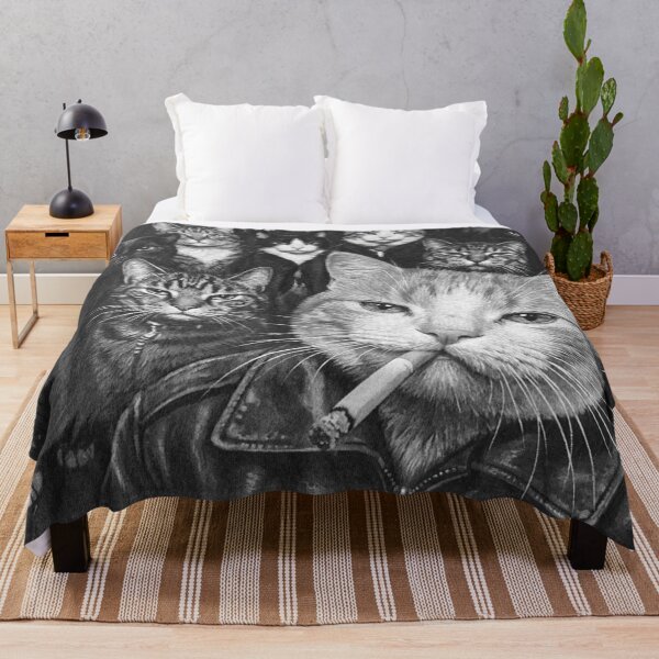 Item preview, Funny Gangster Cat Grayscale designed and sold by aponwao.