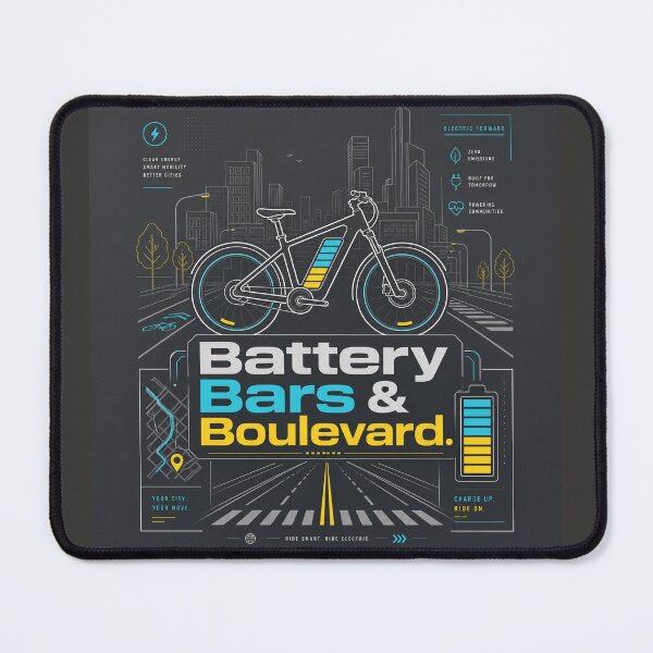 Item preview, Battery Bars & Boulevard Urban E‑Bike Shirt designed and sold by OMNITeeSigns.