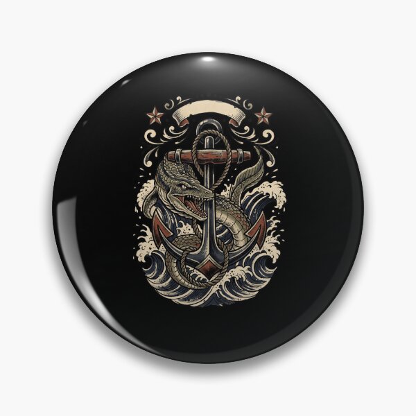 Item preview, Nautical Sea Monster Anchor Traditional Tattoo designed and sold by snowry.