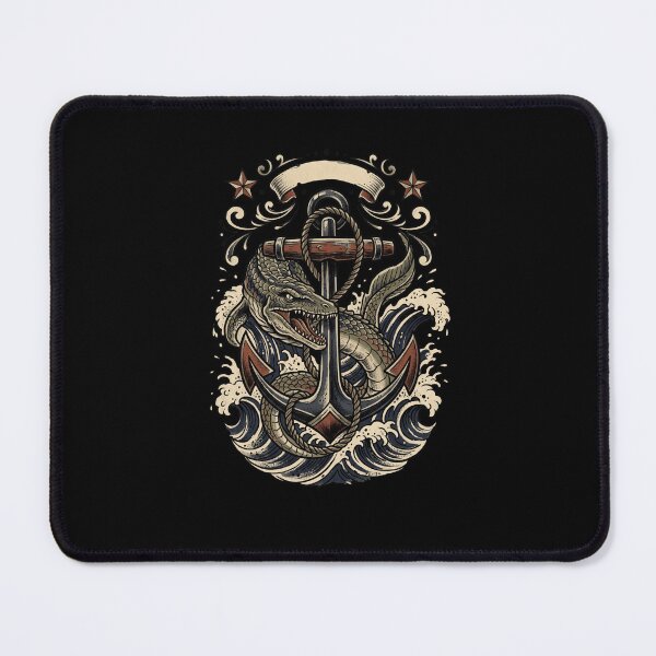 Item preview, Nautical Sea Monster Anchor Traditional Tattoo designed and sold by snowry.