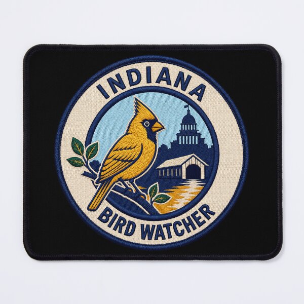Item preview, Indiana Northern Cardinal Bird Watcher Vintage Patch designed and sold by The-Drip-Studio.
