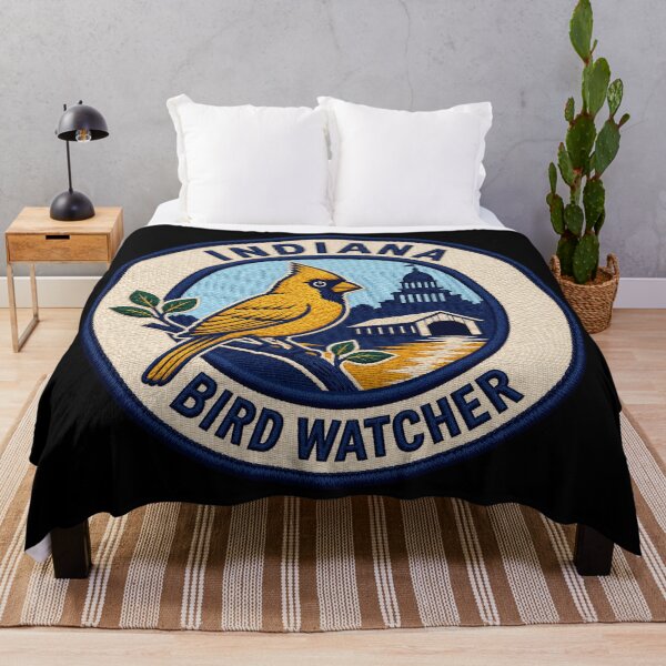 Item preview, Indiana Northern Cardinal Bird Watcher Vintage Patch designed and sold by The-Drip-Studio.