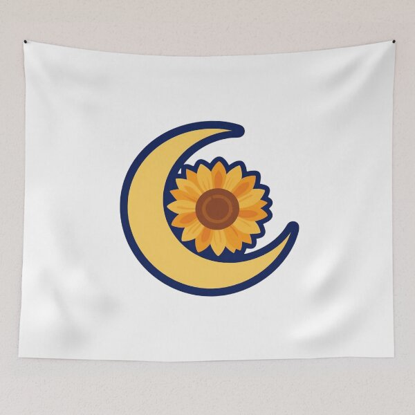 Item preview, Retro Celestial Sunflower Crescent Moon Boho Floral designed and sold by FestivityFinds.